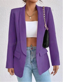 Blazer Feminino Longo Estilo Alfaiataria Social com Manga Longa