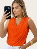 Regata Feminina de Suplex Gola Redonda Básica para o Verão