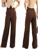 Calça Pantalona Feminina de Alfaiataria com Amarração – Cintura Alta, Tecido Leve e Elegante