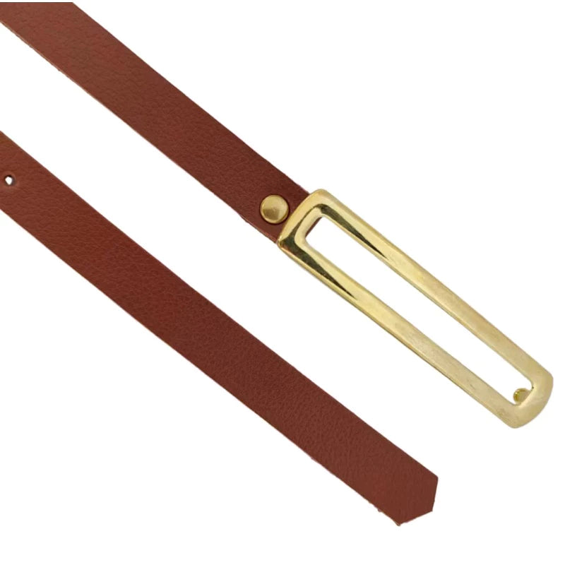 Kit 3 Cintos Femininos Dourados com Fivela Alongada para Vestido, Short e Calça de Alfaiataria