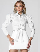 Blusa Cropped Manga Bufante Elegante