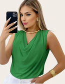 Regata Feminina de Suplex Gola Redonda Básica para o Verão