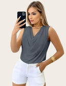 Regata Feminina de Suplex Gola Redonda Básica para o Verão