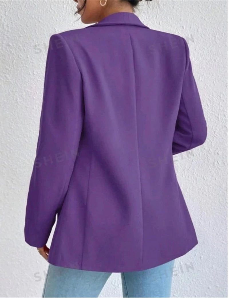 Blazer Feminino Longo Estilo Alfaiataria Social com Manga Longa