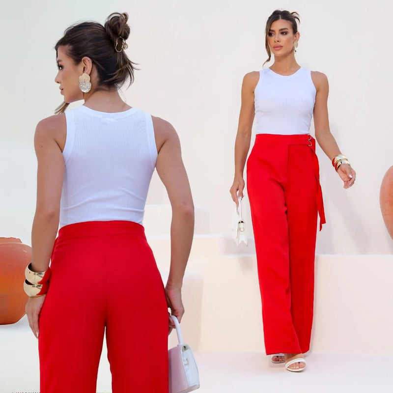 Calça Feminina de Alfaiataria Cintura Alta – Social e Elegante para o Dia a Dia