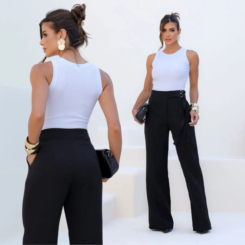 Calça Feminina de Alfaiataria Cintura Alta – Social e Elegante para o Dia a Dia