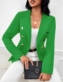 Blazer Feminino com Gola Lapela – Estilo Casaco Elegante