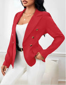 Blazer Feminino com Gola Lapela – Estilo Casaco Elegante