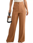 Calça Pantalona Feminina de Alfaiataria com Amarração – Cintura Alta, Tecido Leve e Elegante