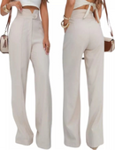 Calça Pantalona Feminina de Alfaiataria com Amarração – Cintura Alta, Tecido Leve e Elegante