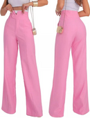 Calça Pantalona Feminina de Alfaiataria com Amarração – Cintura Alta, Tecido Leve e Elegante