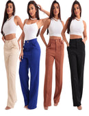 Calça Pantalona de Alfaiataria Premium Wide Leg Preta com Elastano – Design Elegante