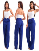 Calça Pantalona de Alfaiataria Premium Wide Leg Preta com Elastano – Design Elegante