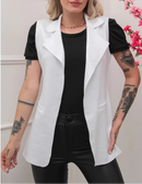 Colete Feminino Longo em Tecido Social com Elastano