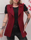 Colete Feminino Longo em Tecido Social com Elastano