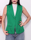 Colete Feminino Social de Alfaiataria – Detalhe de Bolso Decorativo