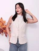 Colete Feminino Social de Alfaiataria – Detalhe de Bolso Decorativo