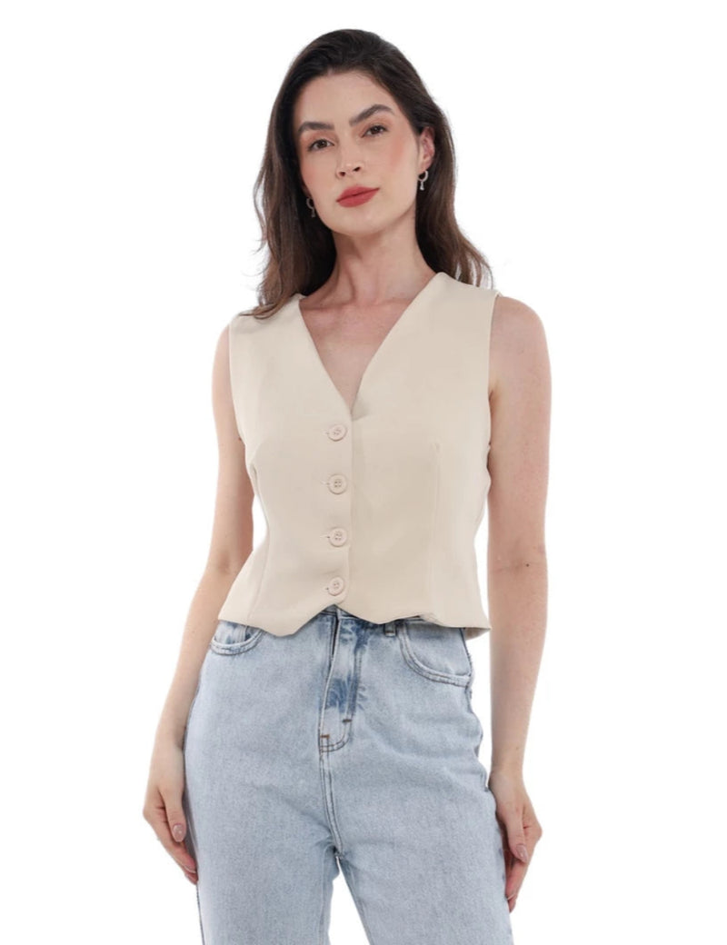 Coletinho Feminino Elegante em Alfaiataria
