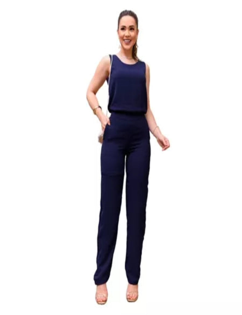 Conjunto Feminino Duna Forrado Blusa + Calça Wide Leg Coleção Nova
