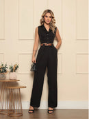 Conjunto Social Feminino com Colete e Calça Longa