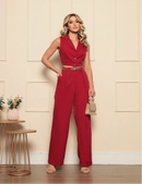 Conjunto Social Feminino com Colete e Calça Longa