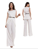 Conjunto de Alfaiataria Feminino com Colete Max Preto e Calça Pantalona Elegante