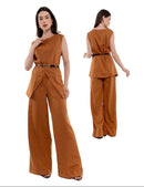 Conjunto de Alfaiataria Feminino com Colete Max Preto e Calça Pantalona Elegante