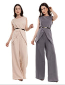 Conjunto de Alfaiataria Feminino com Colete Max Preto e Calça Pantalona Elegante