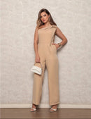 Macacão Alfaiataria Feminino Casual Chic Ombro Só Sem Manga com Detalhe Sofisticado