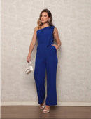 Macacão Alfaiataria Feminino Casual Chic Ombro Só Sem Manga com Detalhe Sofisticado