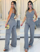 Macacão Feminino Longo Social Pantalona de Alfaiataria Premium