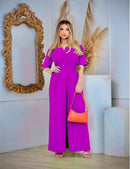 Macacão Social Feminino Ombro a Ombro Alfaiataria Pantalona Luxo