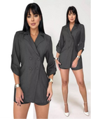 Macaquinho Feminino Estilo Blazer Alfaiataria Chic Manga 3/4 Casual e Elegante