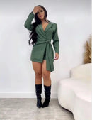 Macaquinho Feminino Estilo Sobretudo Alfaiataria