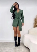 Macaquinho Feminino Estilo Sobretudo Alfaiataria