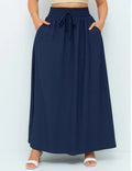 Saia Longa em Tecido Leve com Fenda Lateral e Forro