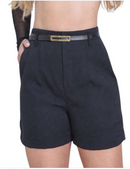 Short Social Alfaiataria Feminino com Cinto e Fivela Dourada