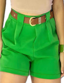 Short Social Feminino Alfaiataria com Bolsos e Modelagem Cintura Alta