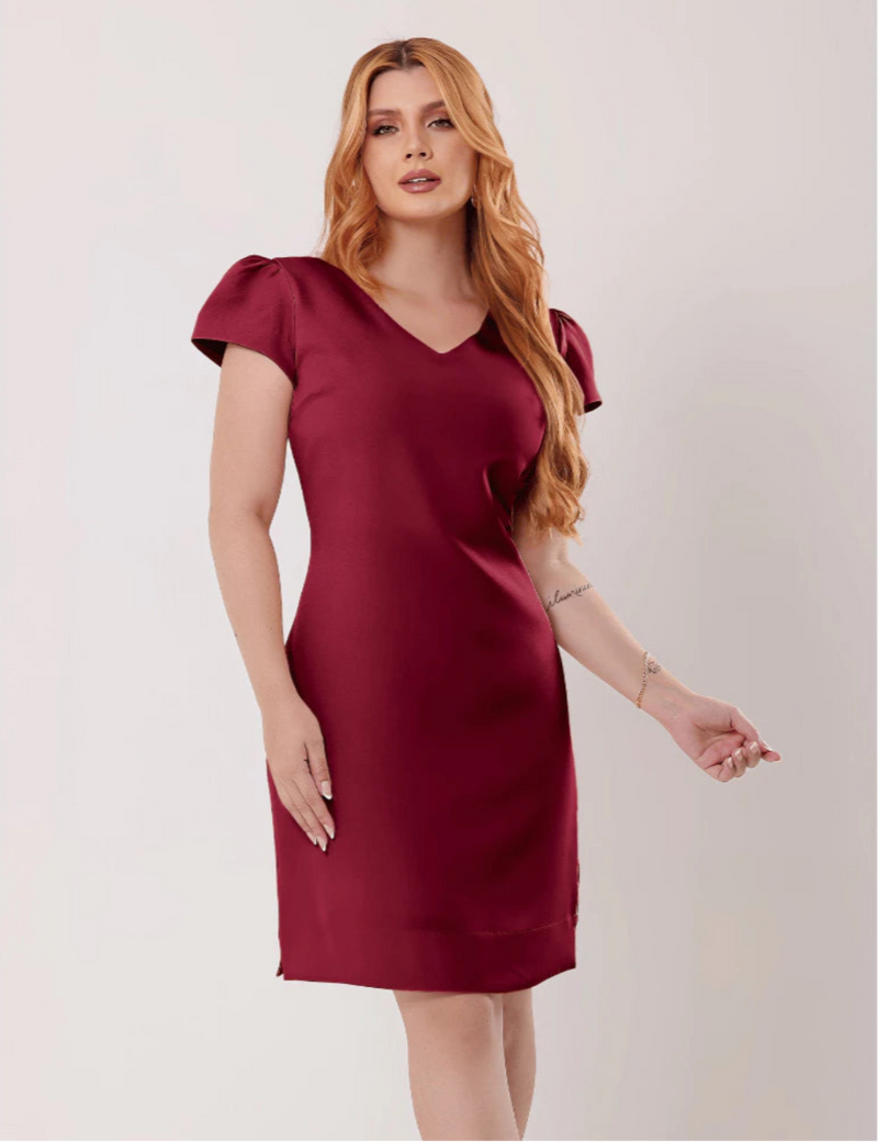 Vestido Cristão Casual na Altura do Joelho – Alfaiataria Sofisticada