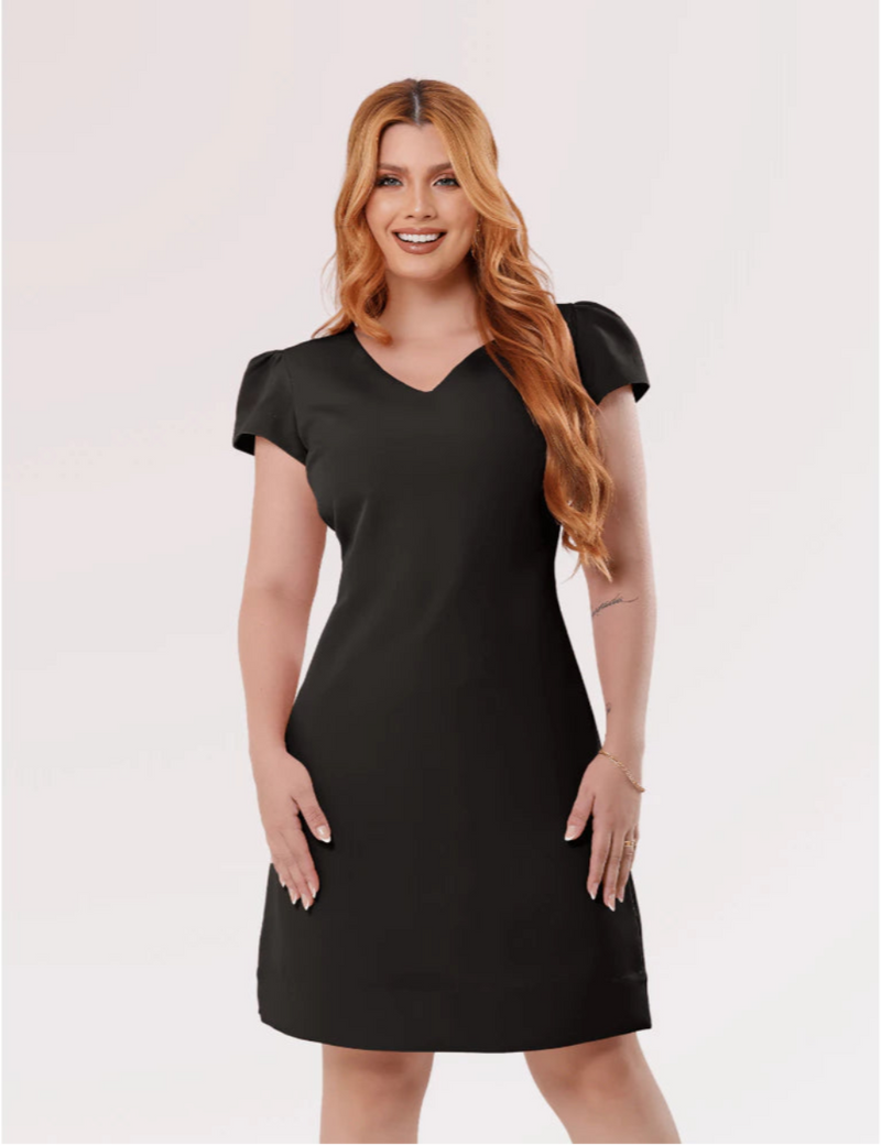 Vestido Cristão Casual na Altura do Joelho – Alfaiataria Sofisticada