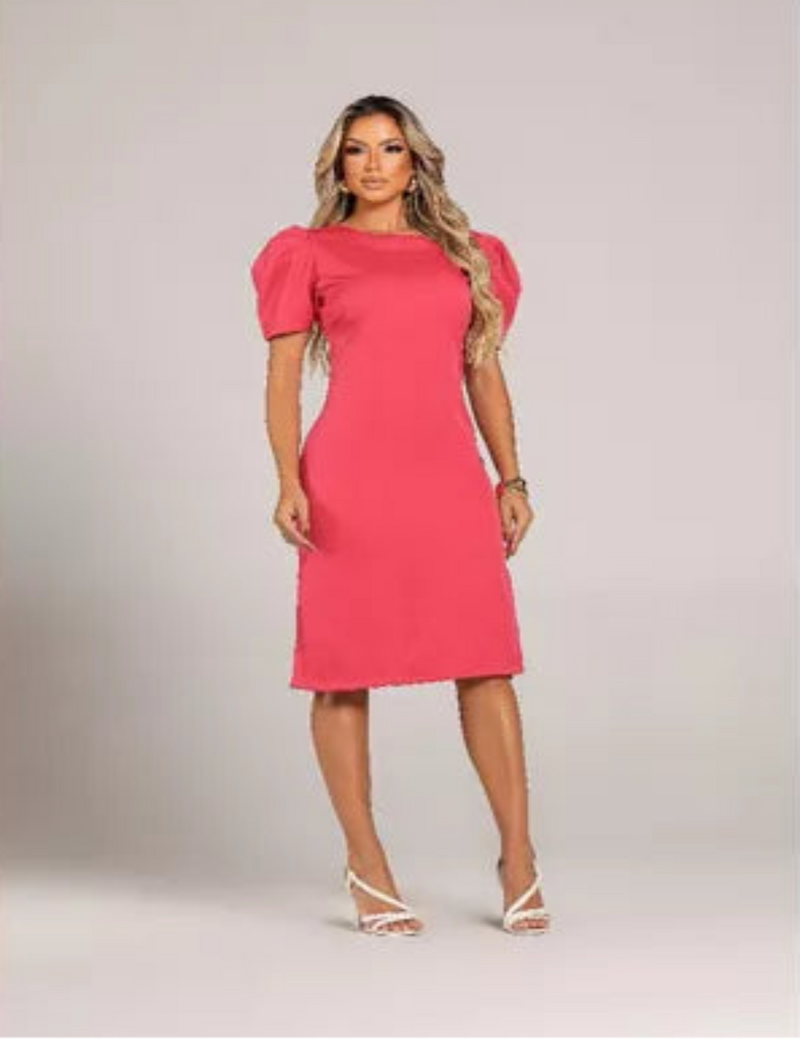 Vestido Feminino Alfaiataria Luxo – Modelo Midi Tubinho