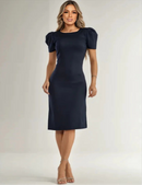 Vestido Feminino Alfaiataria Luxo – Modelo Midi Tubinho