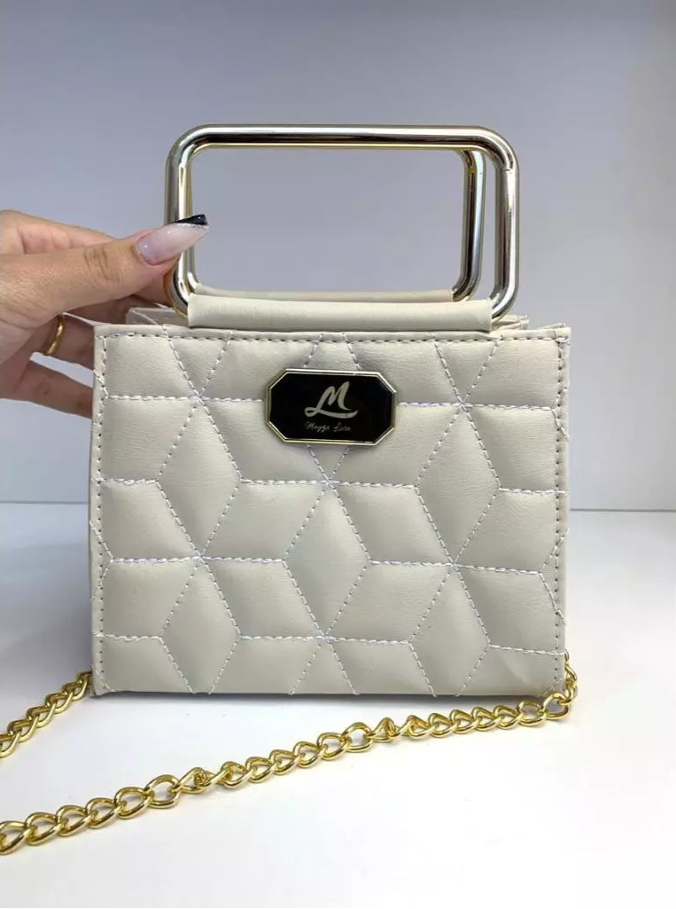 Bolsa Feminina Pequena Tiracolo Paris Elegante para Festas, Casamentos e Baladas com Alça de Corrente