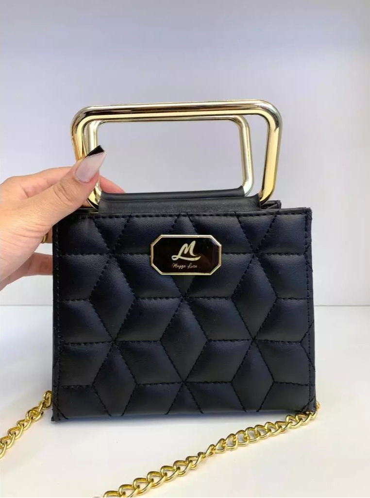 Bolsa Feminina Pequena Tiracolo Paris Elegante para Festas, Casamentos e Baladas com Alça de Corrente