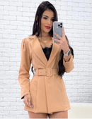 Macaquinho Feminino Alfaiataria Manga Longa Estilo Princesa Elegante Outono/Inverno